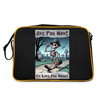 À plus tard! Je suis en retard au travail - Sac Retro - noir/or - Dos