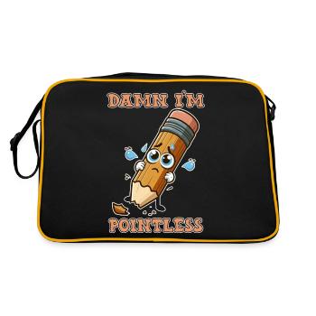 Damn I'm pointless - Retro Bag - black/gold - Back