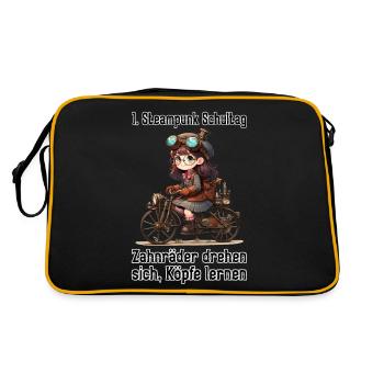 Première journée d’école Steampunk - Sac Retro - noir/or - Dos