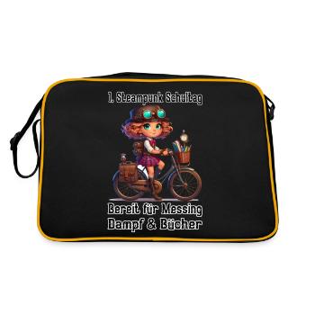 Première journée d’école Steampunk - Sac Retro - noir/or - Dos