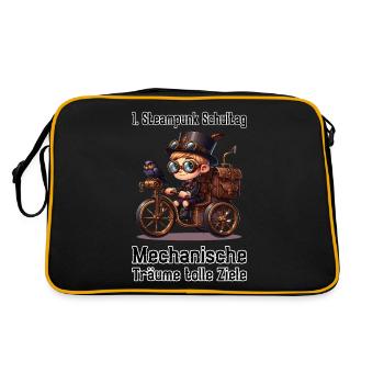 Première journée d’école Steampunk - Sac Retro - noir/or - Dos