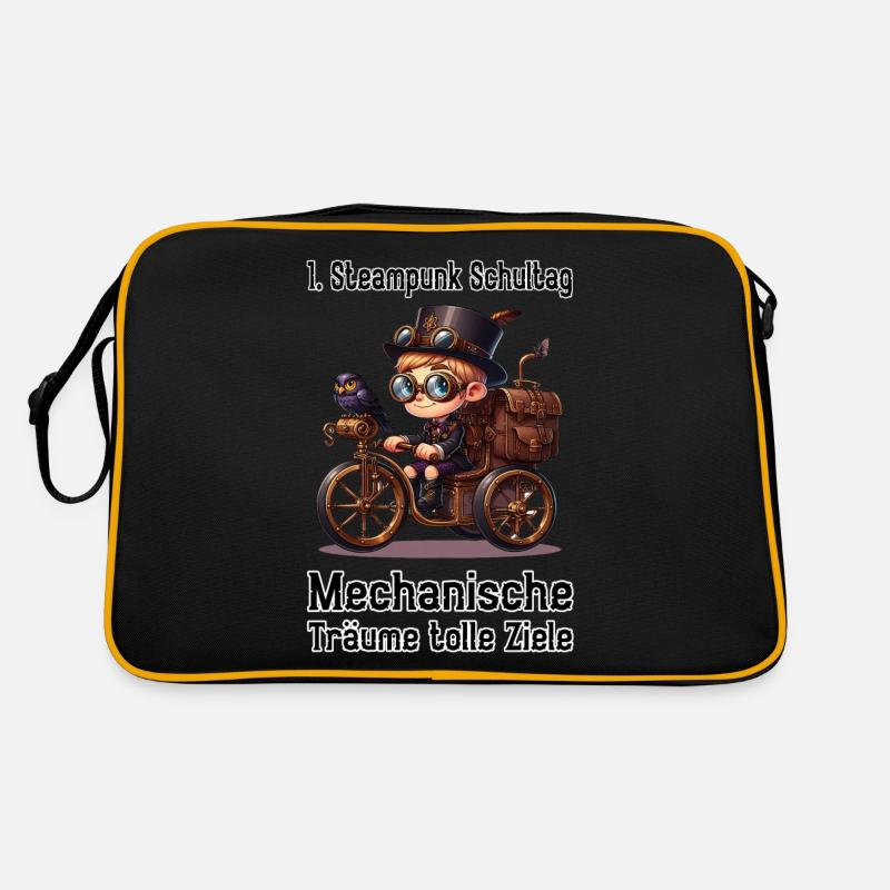 Erster Steampunk Schultag Retro Tasche