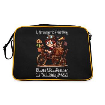 Première journée d’école Steampunk - Sac Retro - noir/or - Dos