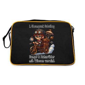 Première journée d’école Steampunk - Sac Retro - noir/or - Dos