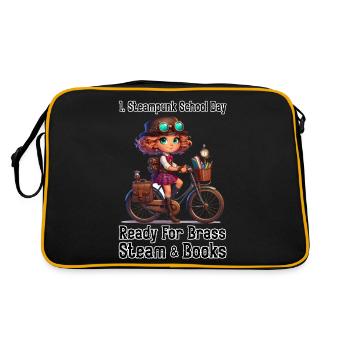 Première journée d’école Steampunk - Sac Retro - noir/or - Dos