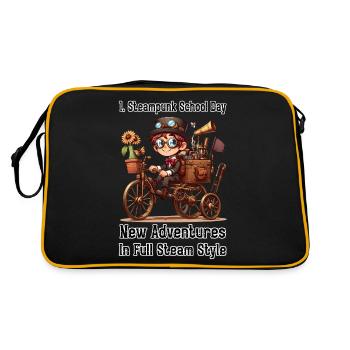 Première journée d’école Steampunk - Sac Retro - noir/or - Dos