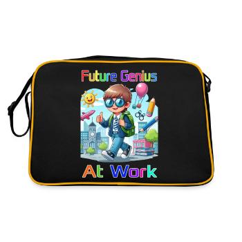Future Genius at work - Retro Tasche - Schwarz/Gold - Hinten