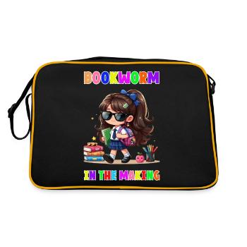 Bookworm in making - Retro Bag - black/gold - Back