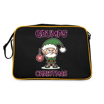 Grumpy Christmas Elf - Retro Bag - black/gold - Back