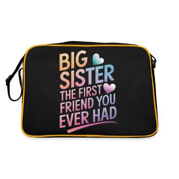 Sœur, Frère ou sœur, Famille - Sac Retro - noir/or - Dos