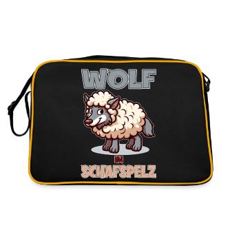 Loup déguisé en mouton - Sac Retro - noir/or - Dos
