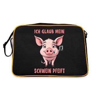 Je pense que mon cochon siffle - Sac Retro - noir/or - Dos
