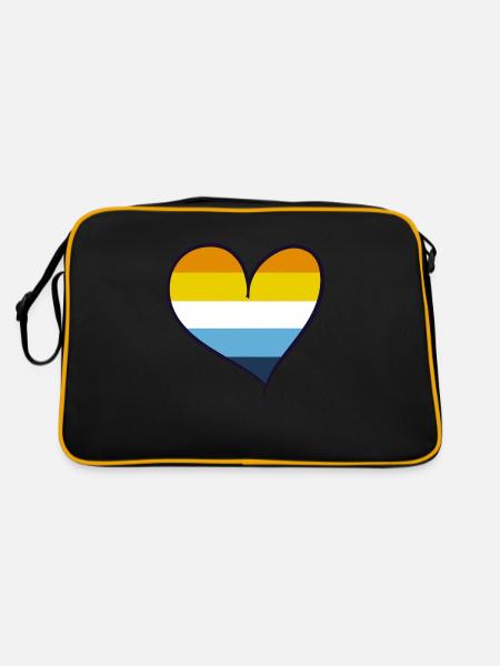 Aroace heart, LGBTQ+ Pride - Retro Tasche - Schwarz/Gold