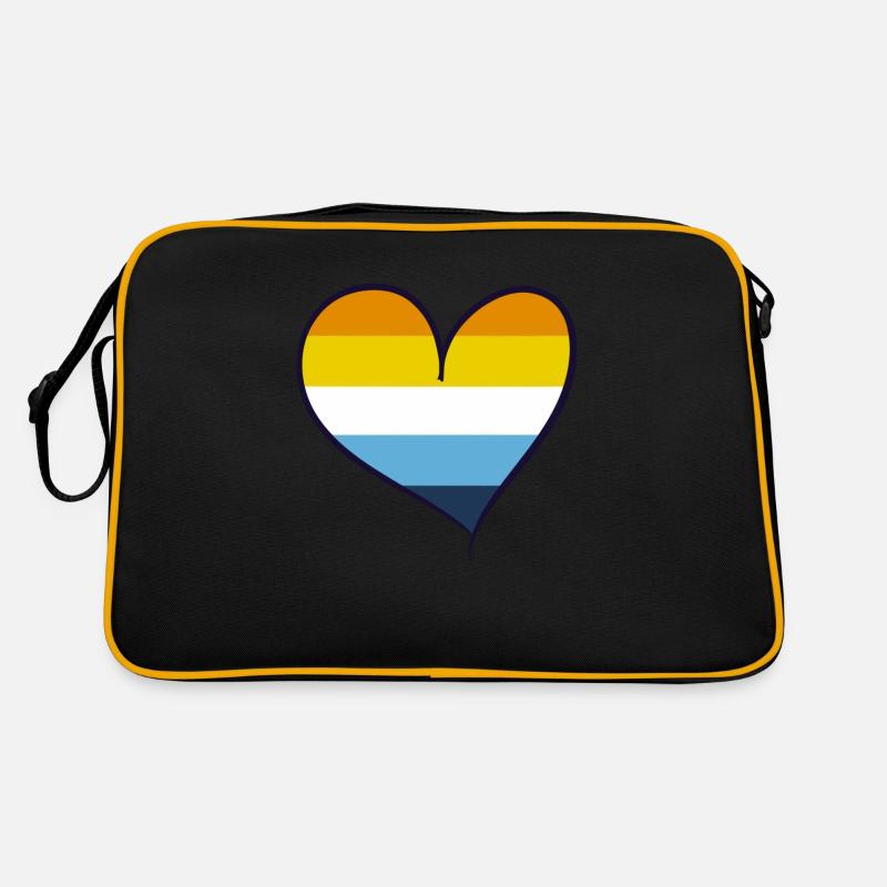 Aroace heart, LGBTQ+ Pride - Retro Tasche - Schwarz/Gold