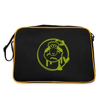 Sheep - Wool - Sheep herd - Nature - Farm - Retro Bag - black/gold - Back