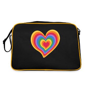 Cœur arc-en-ciel - Sac Retro - noir/or - Dos
