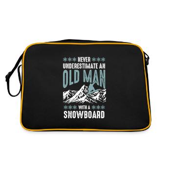 Old man Snow Snowboard - Retro Tasche - Schwarz/Gold - Hinten