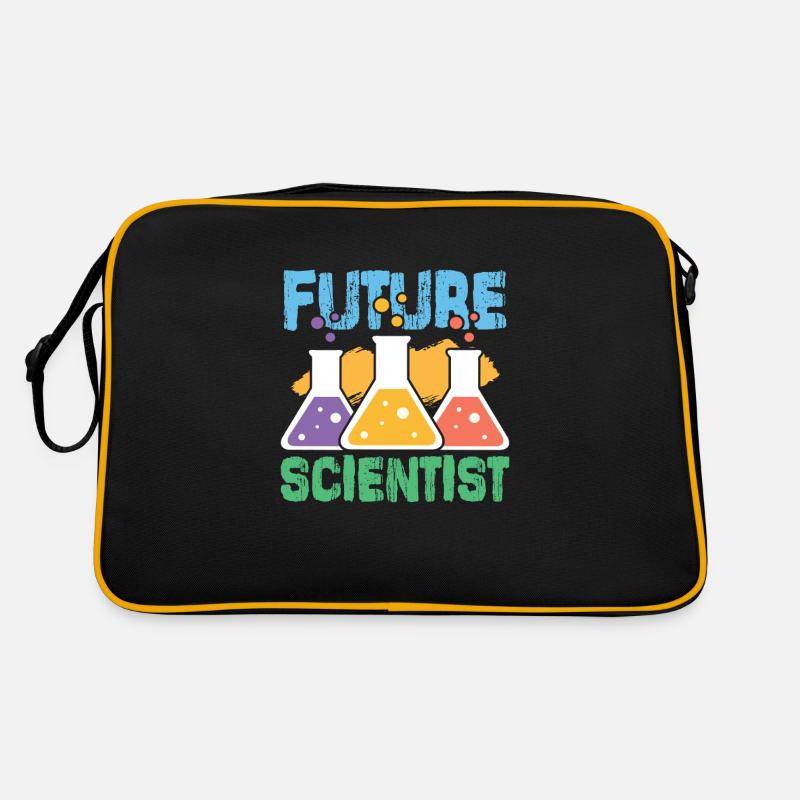 Science Wissenschaft Atom - Retro Tasche - Schwarz/Gold