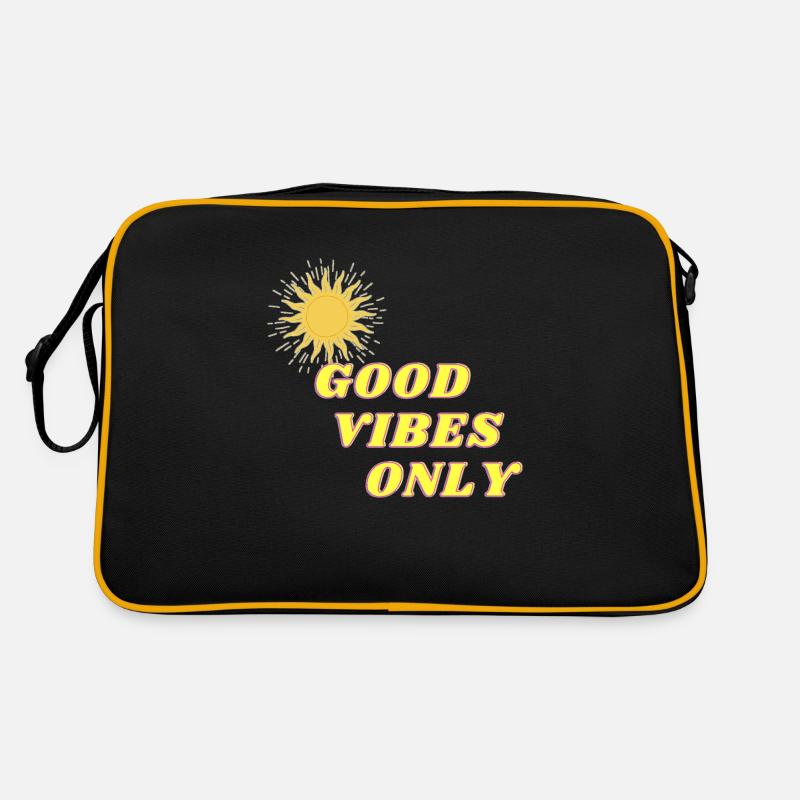 nur gute Laune! - Retro Tasche - Schwarz/Gold