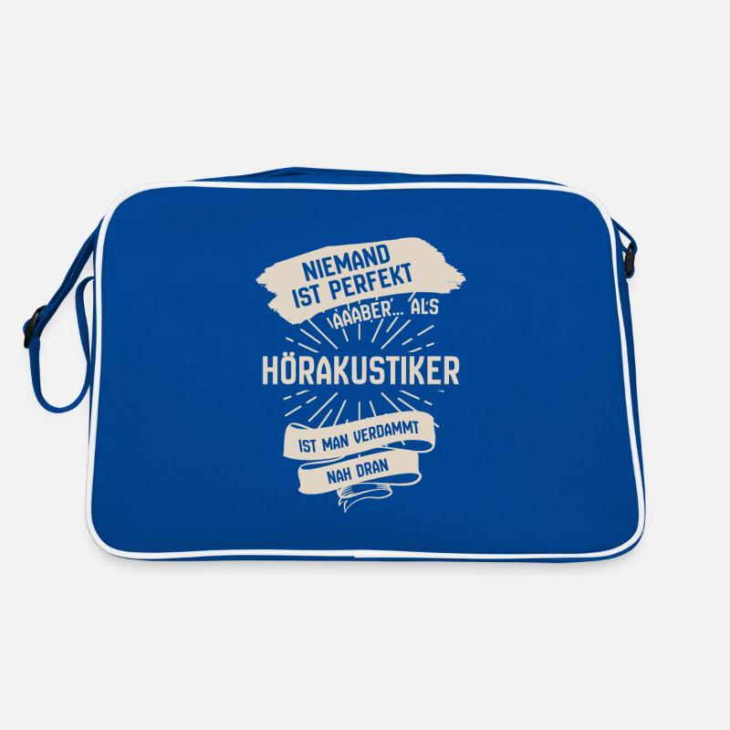 hörakustiker sind perfekt nah dran Spruch Retro Tasche