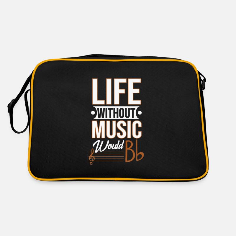 Life without music would be Bb - Retro Bag - black/gold