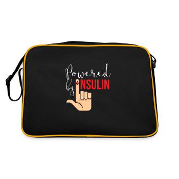Powered By Insulin Diabetic Sugar Diabetes - Sac Retro - noir/or - Dos