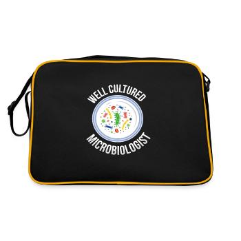Well Cultured Microbiologist Bakterien Biologe - Retro Tasche - Schwarz/Gold - Hinten