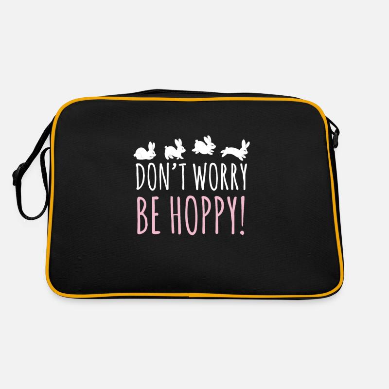 Don't Worry Be Hoppy Bunny Rabbit Easter Bunny Retro Bag