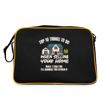 Immobilienmakler immobilie makler - Retro Tasche - Schwarz/Gold - Hinten