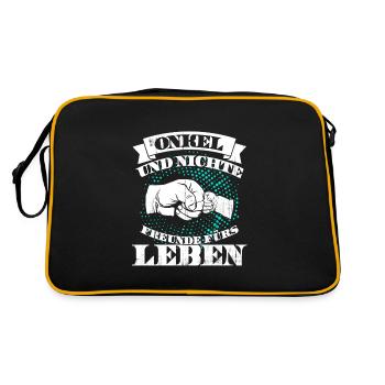 onkel und nichte - Retro Tasche - Schwarz/Gold - Hinten