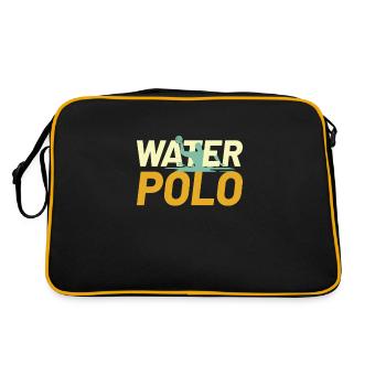 Waterpolo Wasserball Wassersport Sport - Retro Tasche - Schwarz/Gold - Hinten