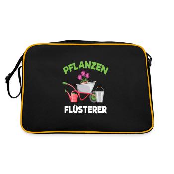 Pflanzen Flüsterer Gärtner Beet Garten - Retro Tasche - Schwarz/Gold - Hinten