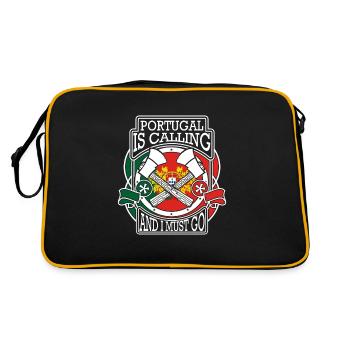 Portugal is calling saying funny gift - Retro Bag - black/gold - Back