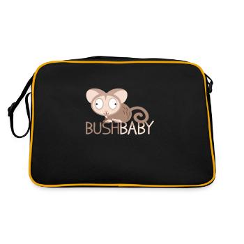 Bush baby Galagos Galagonidae monkey - Retro Bag - black/gold - Back