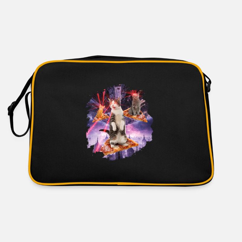 Espace de chat de chats de pizza de chats de laser Sac Retro