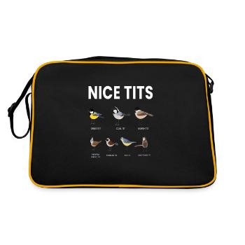Nice Tits Oiseaux Oiseaux Regarder Mésange - Sac Retro - noir/or - Dos