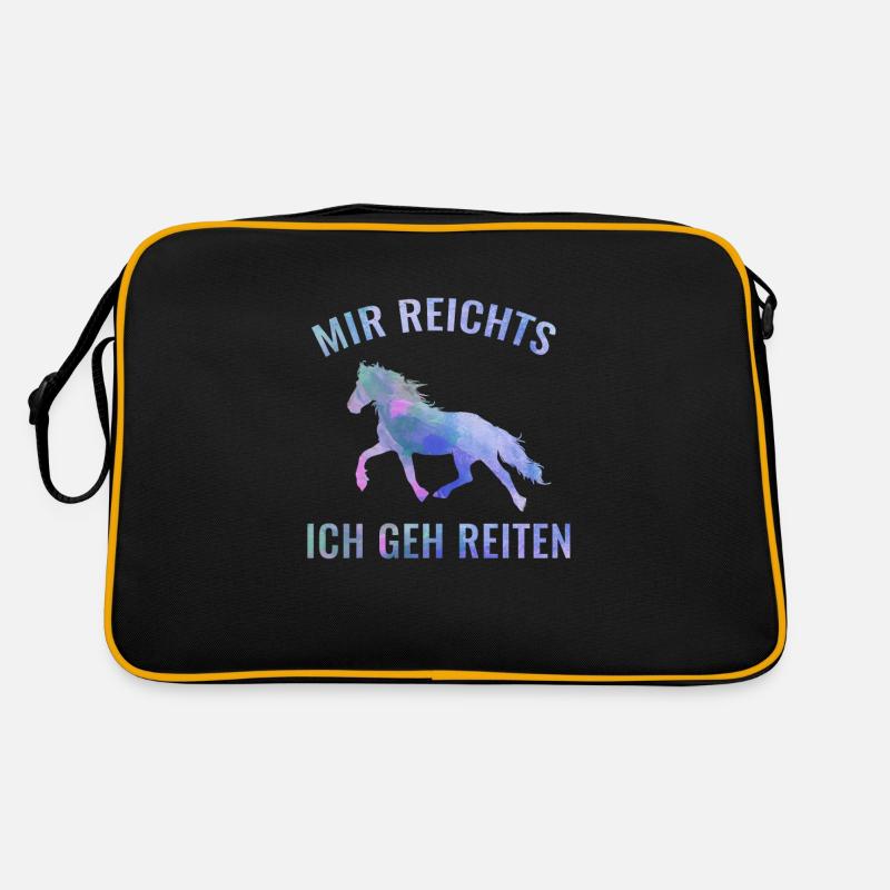 Pferd - Retro Tasche - Schwarz/Gold