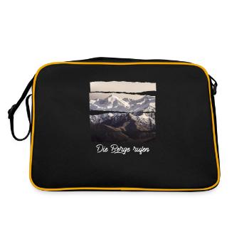 die berge rufen - Retro Tasche - Schwarz/Gold - Hinten