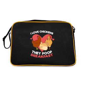 J'adore les poulets le petit déjeuner de merde - Sac Retro - noir/or - Dos