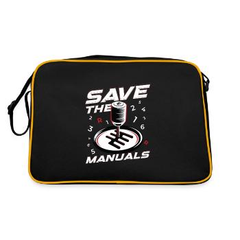 Save The Manuals Auto Tuning Tuner - Retro Tasche - Schwarz/Gold - Hinten