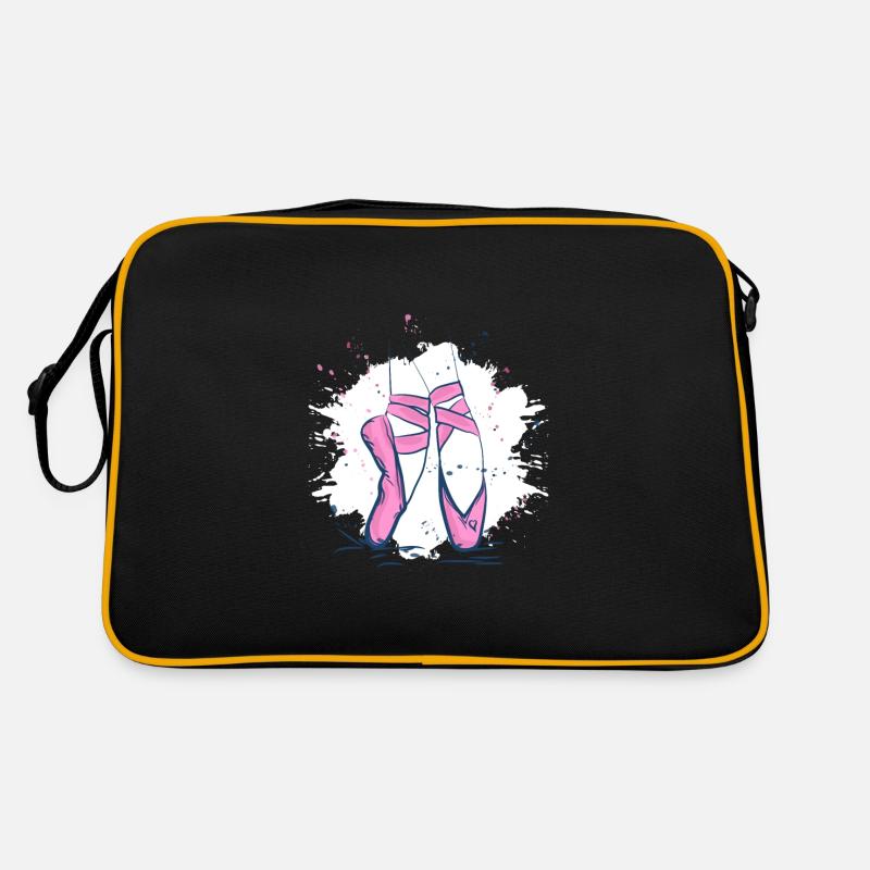 Balettschuhe Ballett Tanz Tänzer - Retro Tasche - Schwarz/Gold