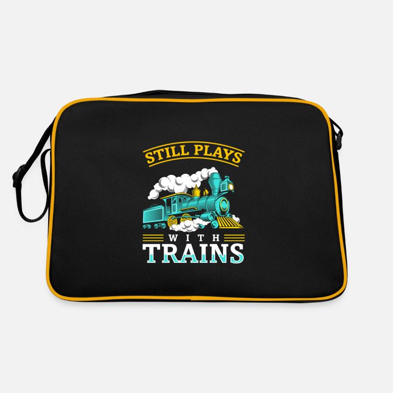 Still Plays With Trains Modeleisenbahn - Retro Tasche - Schwarz/Gold