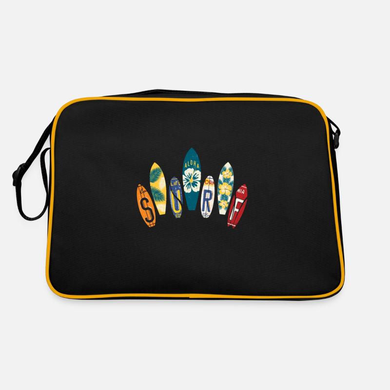 Surfs surfs surfing surf surf - Sac Retro - noir/or