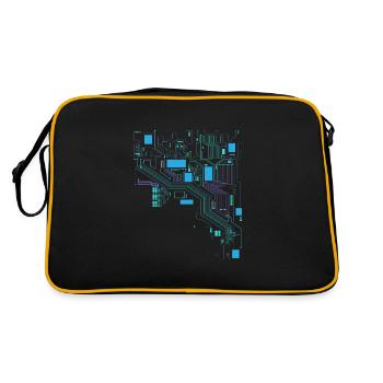 Computer Cpu Informatiker Hacker - Retro Tasche - Schwarz/Gold - Hinten
