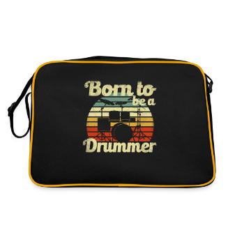 Né pour être un batteur de batterie instrument de musique - Sac Retro - noir/or - Dos
