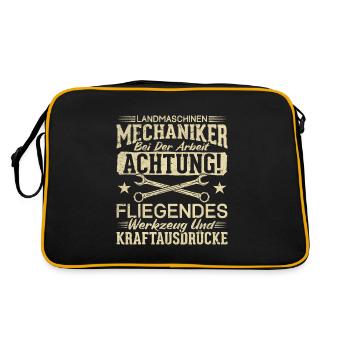 Landmaschinen Mechaniker - Retro Tasche - Schwarz/Gold - Hinten