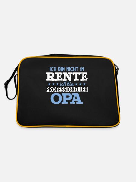 Rente Opa - Retro Tasche - Schwarz/Gold - Hinten