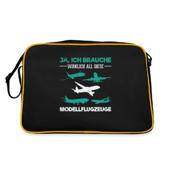 Modellbau Modellflugzeug - Retro Tasche - Schwarz/Gold - Hinten