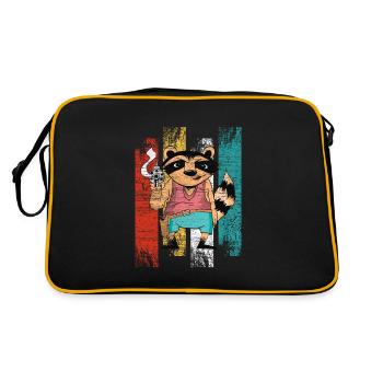 Raton laveur Gangster Raton laveur Raton laveur Raton laveur avec pistolet - Sac Retro - noir/or - Dos