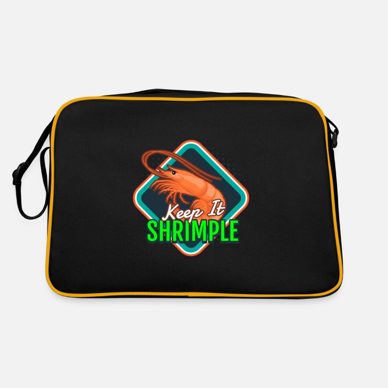 Keep It Shrimple Garnelen Meeresfrüchte Retro Tasche